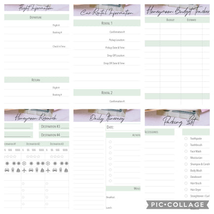 Honeymoon Planner Digital File